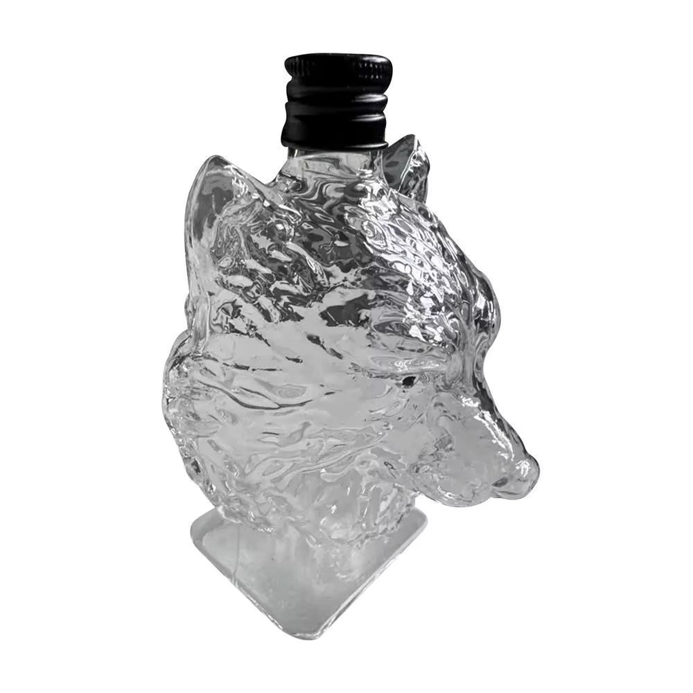 Bouteille tête de loup en verre 500 ml – Image 3