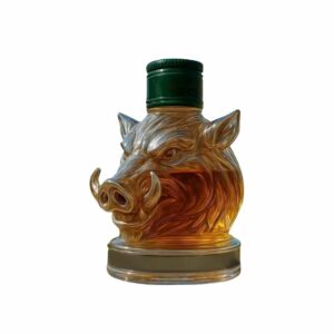 Bouteille tête de sanglier en verre 350 ml – Image 1