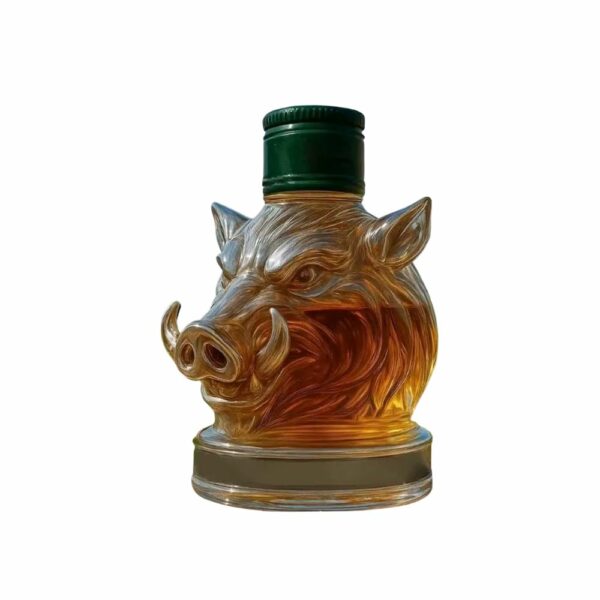 Bouteille tête de sanglier en verre 350 ml