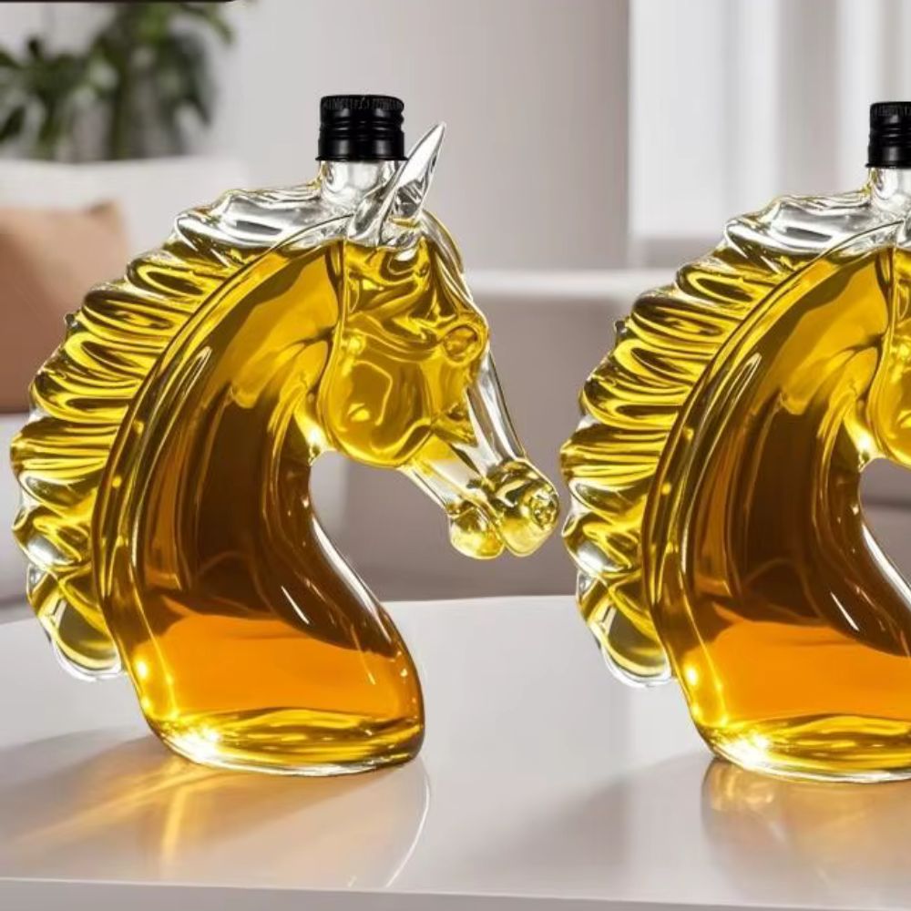 Bouteille tête de cheval en verre 350 ml – Image 2