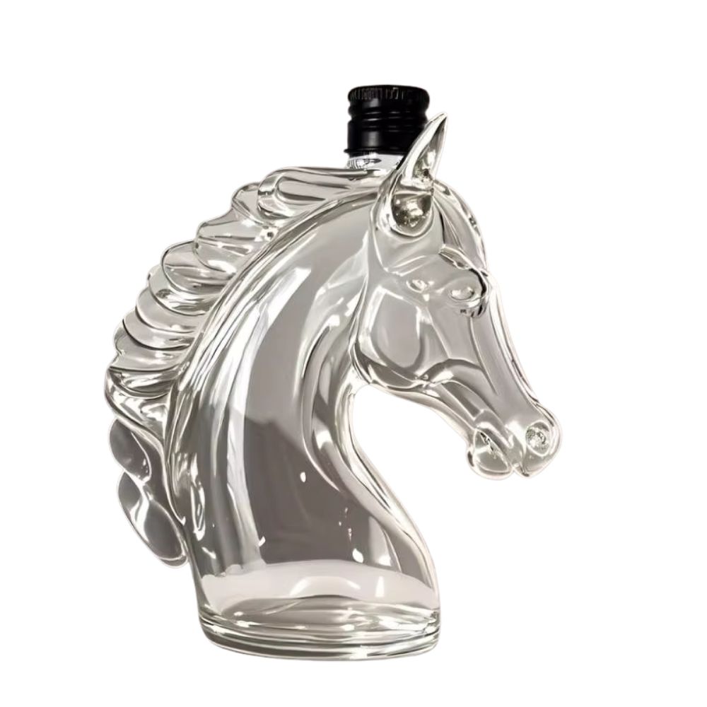 Bouteille tête de cheval en verre 350 ml – Image 1