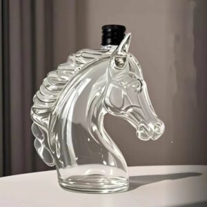 Bouteille tête de cheval en verre 350 ml – Image 3