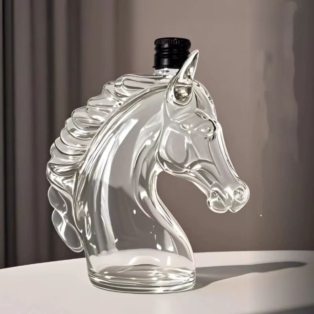 Bouteille tête de cheval en verre 350 ml – Image 3