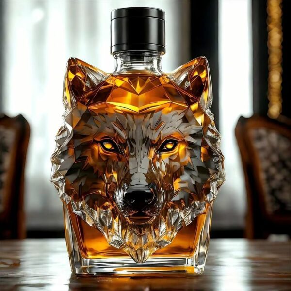 Bouteille tête de loup en verre 500 ml