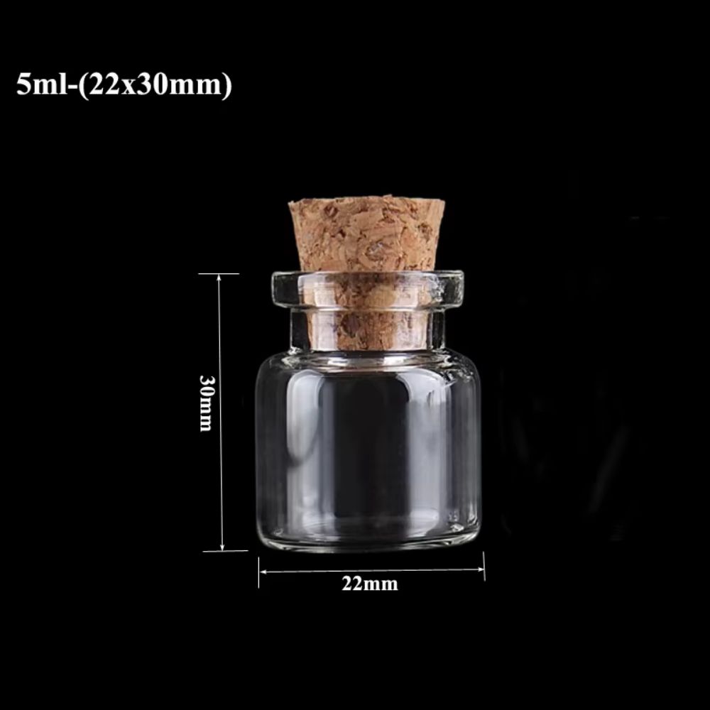 Fioles pour rhum arrangé 5 ml avec bouchon en liège