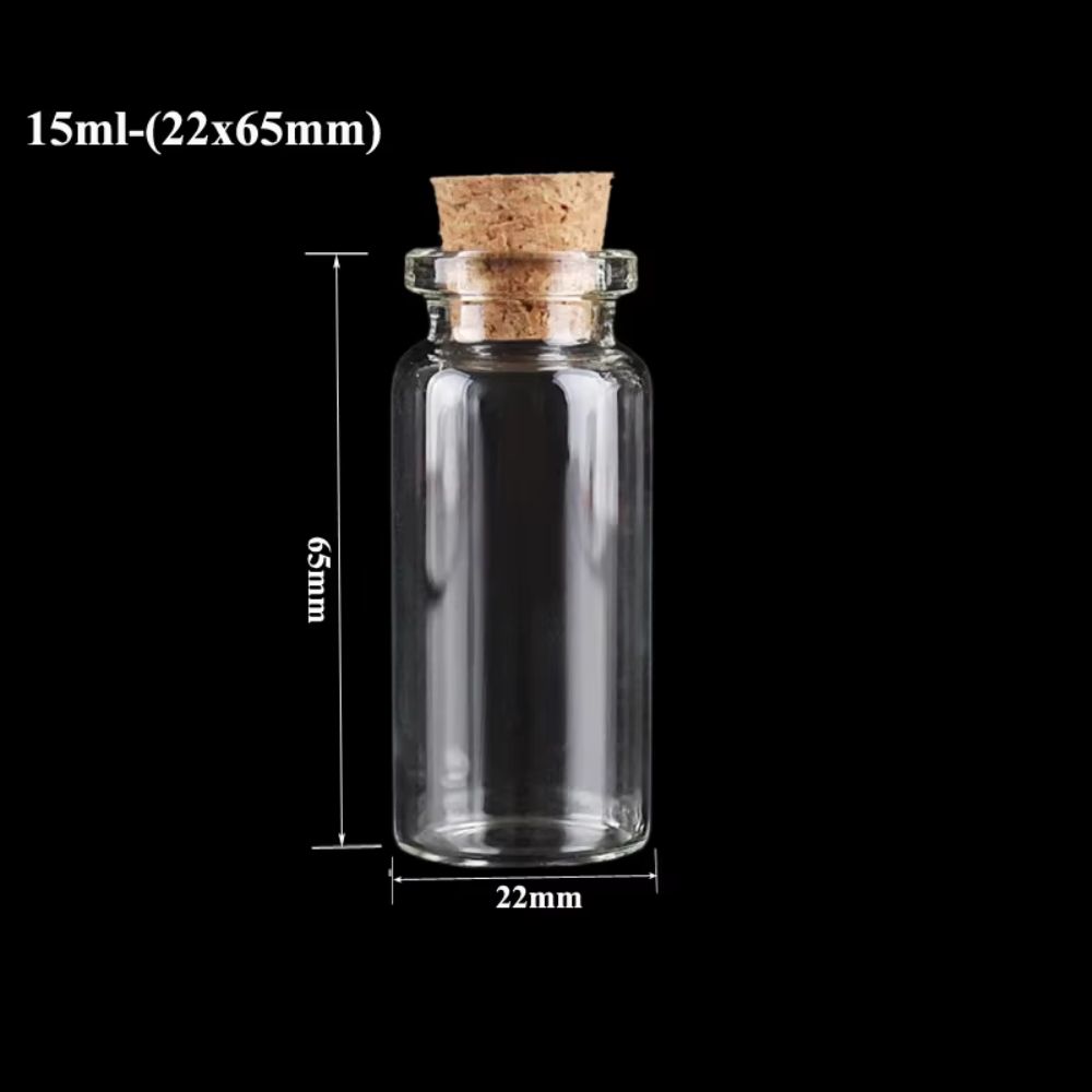 Fiole pour rhum arrangé 15 ml avec bouchon en liège (lot de 5 à 20) – Image 1