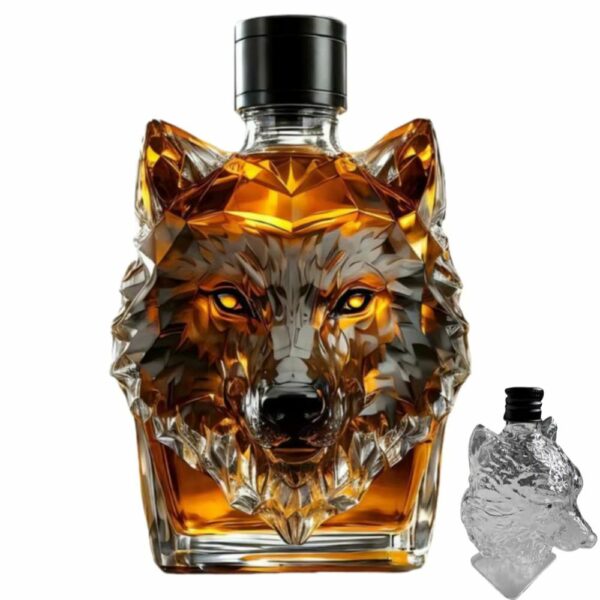 Bouteille tête de loup en verre 500 ml