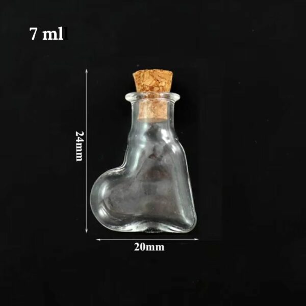 Fiole pour rhum arrangé 7 ml en forme de cœur asymétrique