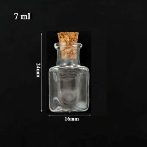 Fiole pour rhum arrangé 7 ml en forme carrée (lot de 5 à 20)